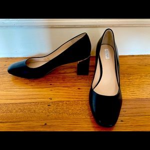 Cole Haan Black leather block heel 9.5